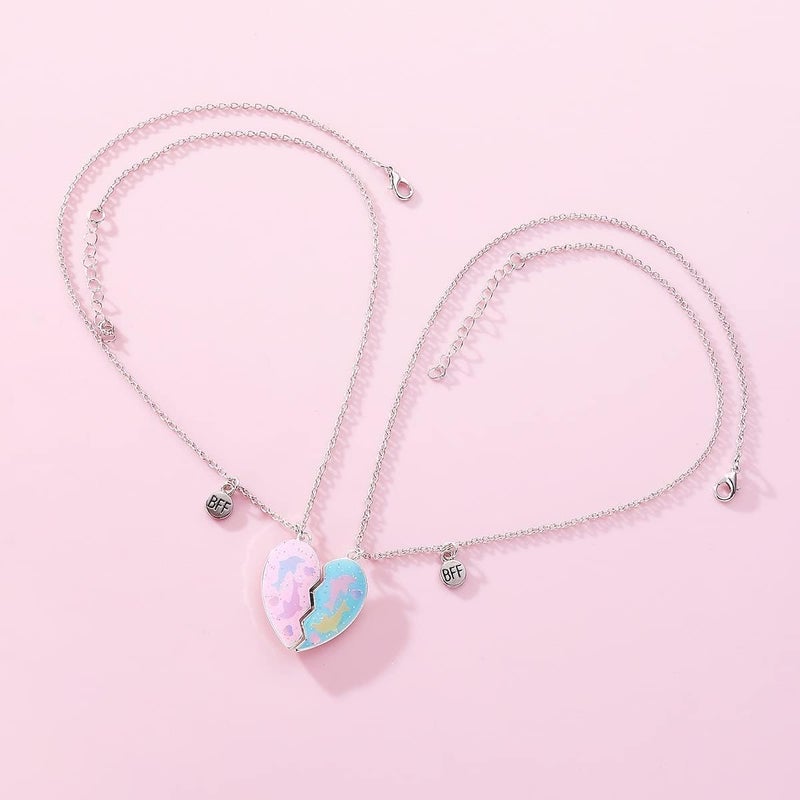 DOYYCA Best Friend Necklace Gifts Friendship Necklace Magnetic Matching Heart Unicorn Dolphin BFF Necklace for 2 Girls - Image 5